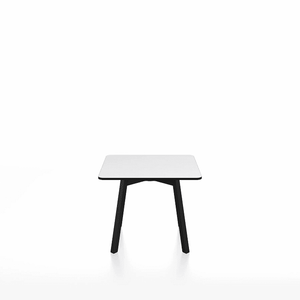 Emeco Su Low Table side/end table Emeco Square Black Anodized Aluminum Legs White HPL