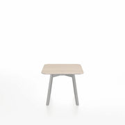 Emeco Su Low Table side/end table Emeco Square Clear Anodized Aluminum Legs Ash Wood