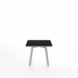 Emeco Su Low Table side/end table Emeco Square Clear Anodized Aluminum Legs Black Laminate Plywood