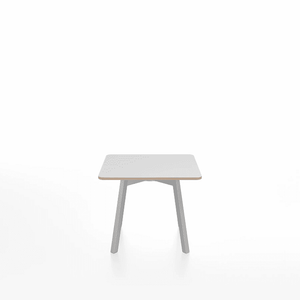 Emeco Su Low Table side/end table Emeco Square Clear Anodized Aluminum Legs White Laminate Plywood