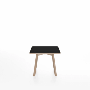 Emeco Su Low Table side/end table Emeco Square Natural Wood Legs Black Laminate Plywood