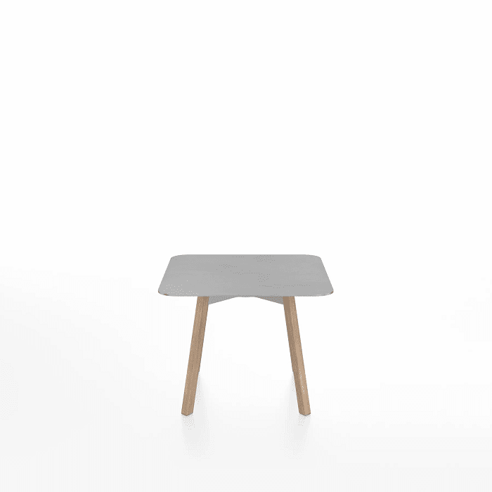 Emeco Su Low Table side/end table Emeco Square Natural Wood Legs Brushed Aluminum