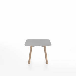 Emeco Su Low Table side/end table Emeco Square Natural Wood Legs Brushed Aluminum