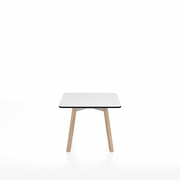 Emeco Su Low Table side/end table Emeco Square Natural Wood Legs White HPL