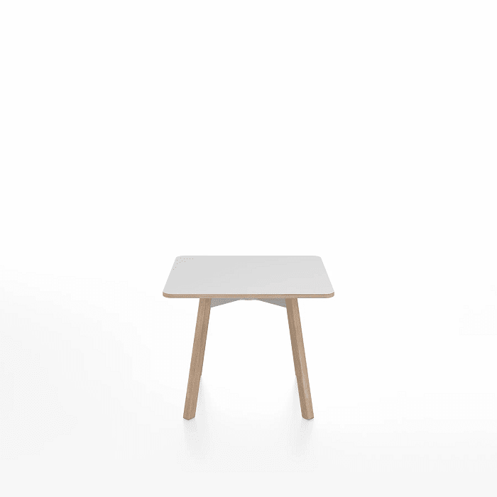 Emeco Su Low Table side/end table Emeco Square Natural Wood Legs White Laminate Plywood