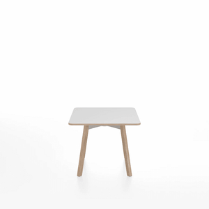 Emeco Su Low Table side/end table Emeco Square Natural Wood Legs White Laminate Plywood