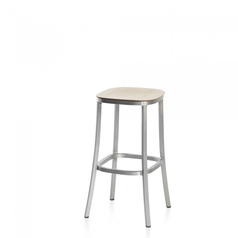 Emeco 1 Inch Bar Stool Stools Emeco HAND BRUSHED ALUMINUM ASH 