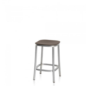 Emeco 1 Inch Counter Stool Stools Emeco HAND BRUSHED ALUMINUM BROWN 