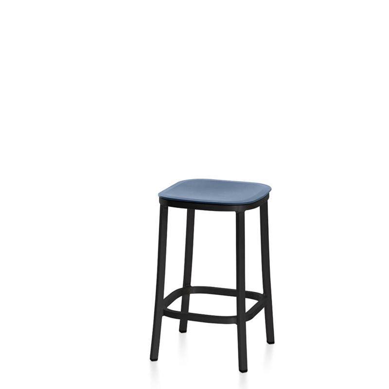 Emeco 1 Inch Counter Stool Stools Emeco DARK POWDER COATED ALUMINUM BLUE 