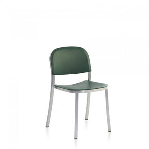 Emeco 1 Inch Stacking Chair Chairs Emeco HAND BRUSHED ALUMINUM GREEN 