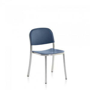 Emeco 1 Inch Stacking Chair Chairs Emeco HAND BRUSHED ALUMINUM BLUE 