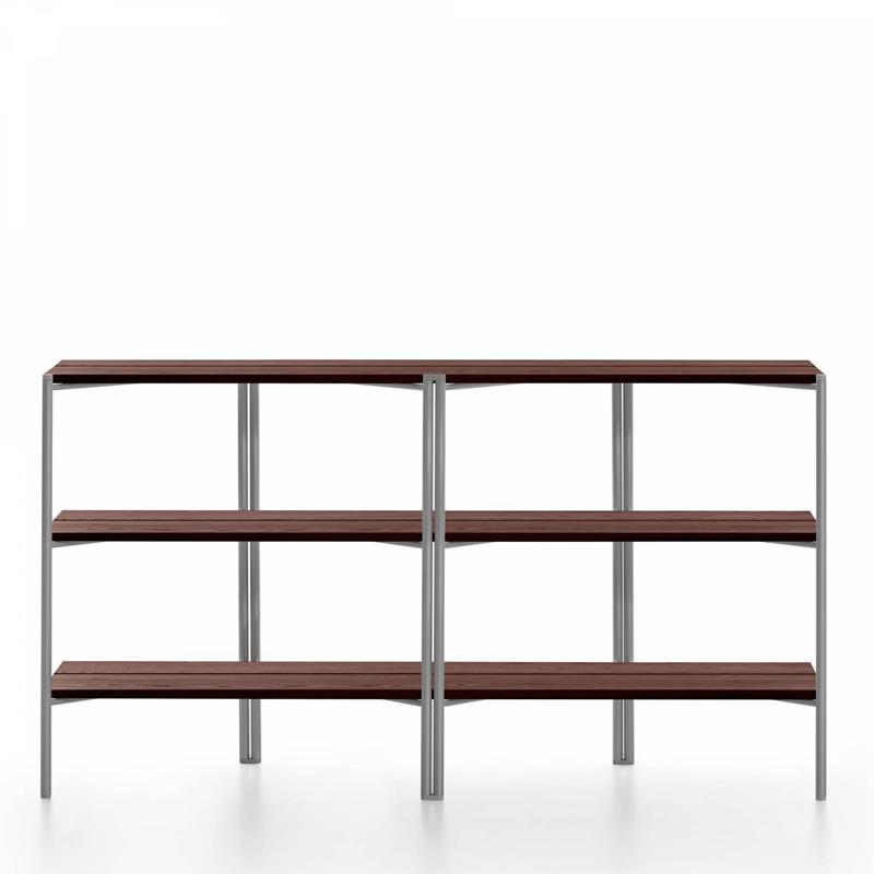 Emeco Run Shelf storage Emeco CLEAR ALUMINUM FRAME WALNUT 