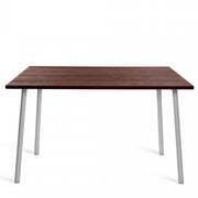Emeco Run Table 48" table Emeco CLEAR ALUMINUM FRAME WALNUT 