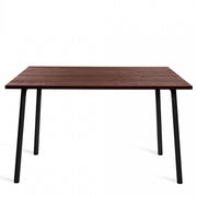 Emeco Run Table 48" table Emeco BLACK POWDER COATED FRAME WALNUT 