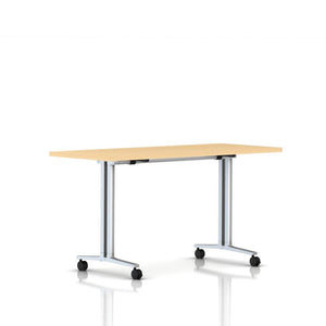 Everywhere Flip-Top Table Desk's herman miller 60-inches Wide - Add $31.00 Natural Maple Laminate Metallic Silver