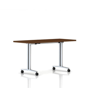 Everywhere Flip-Top Table Desk's herman miller 60-inches Wide - Add $31.00 Light Brown Walnut Metallic Silver