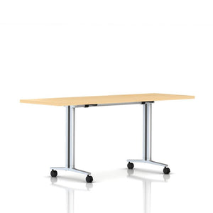 Everywhere Flip-Top Table Desk's herman miller 72-inches Wide - Add $61.00 Natural Maple Laminate Metallic Silver