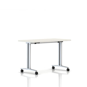 Everywhere Flip-Top Table Desk's herman miller 48-inches Wide White Metallic Silver