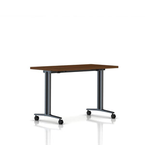 Everywhere Flip-Top Table Desk's herman miller 48-inches Wide Light Brown Walnut Black Umber