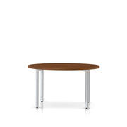 Everywhere Round Table Dining Tables herman miller 48-inch Diameter - Add $11.00 Light Brown Walnut Metallic Silver