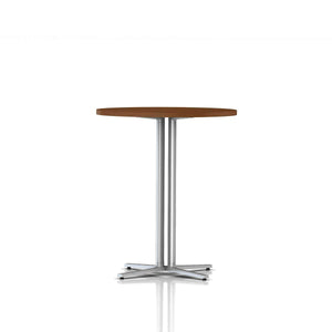 Everywhere Standing Height Table Dining Tables herman miller Light Brown Walnut Metallic Silver 