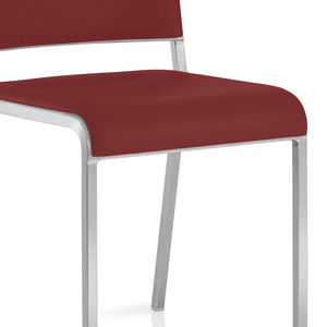 Emeco 20-06 Arm Chair Side/Dining Emeco Hand-Brushed Fabric Dark Red Seat Pad +$170 No Glides