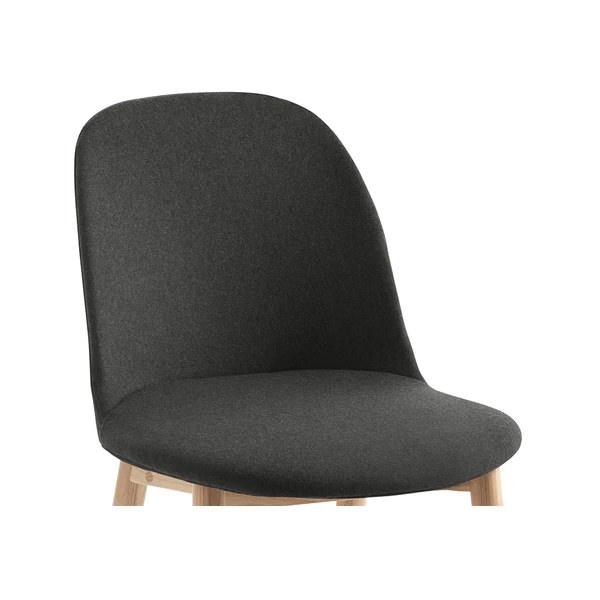 Emeco Alfi High-Back Barstool Stools Emeco Natural Ash Dark Brown Fabric Kvadrat Divina Melange 0170 +$560