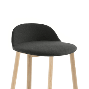 Emeco Alfi Low-Back Chair Side/Dining Emeco Natural Ash Dark Brown Fabric Kvadrat Divina Melange 0170 +$530