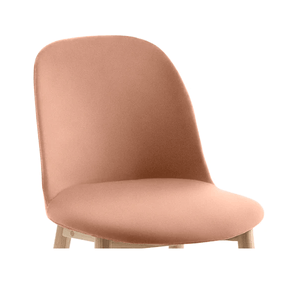 Emeco Alfi High-Back Chair Side/Dining Emeco Ash Dark Brown Fabric Maharam Mode Blush 021 +$390
