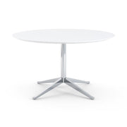 Florence Knoll 54" Round Table Dining Tables Knoll Polished chrome White Laminate 