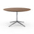 Florence Knoll 54" Round Table Dining Tables Knoll Polished chrome Medium Brown Mahogany 