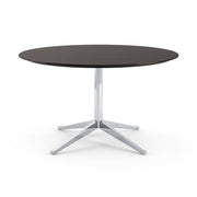 Florence Knoll 54" Round Table Dining Tables Knoll Polished chrome Ebonized Oak 