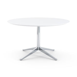 Florence Knoll 54" Round Table Dining Tables Knoll Polished chrome White Laminate 