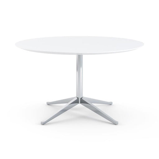 Florence Knoll 54" Round Table Dining Tables Knoll Polished chrome White Laminate 