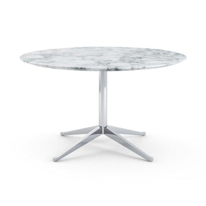 Florence Knoll 54" Round Table Dining Tables Knoll Polished chrome Arabescato marble, Satin finish 