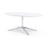 Florence Knoll 78" Oval Table Dining Tables Knoll Polished chrome White Laminate 