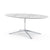 Florence Knoll 78" Oval Table Dining Tables Knoll Polished chrome Carrara marble, Satin finish 