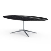 Florence Knoll 96" Oval Table Dining Tables Knoll Polished chrome Nero Marquina marble, Shiny finish 