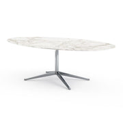 Florence Knoll 96" Oval Table Dining Tables Knoll Polished chrome Arabescato marble, Satin finish 