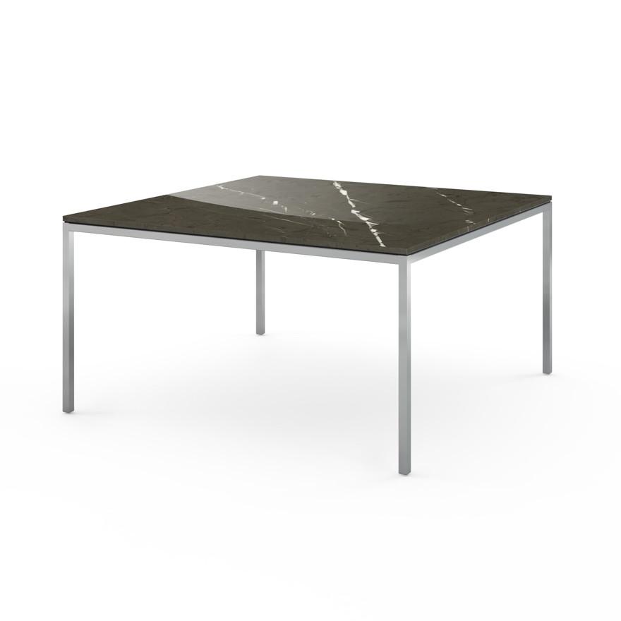 Florence Knoll Dining Table - 55" x 55" Dining Tables Knoll Grigio Marquina marble, Shiny finish 