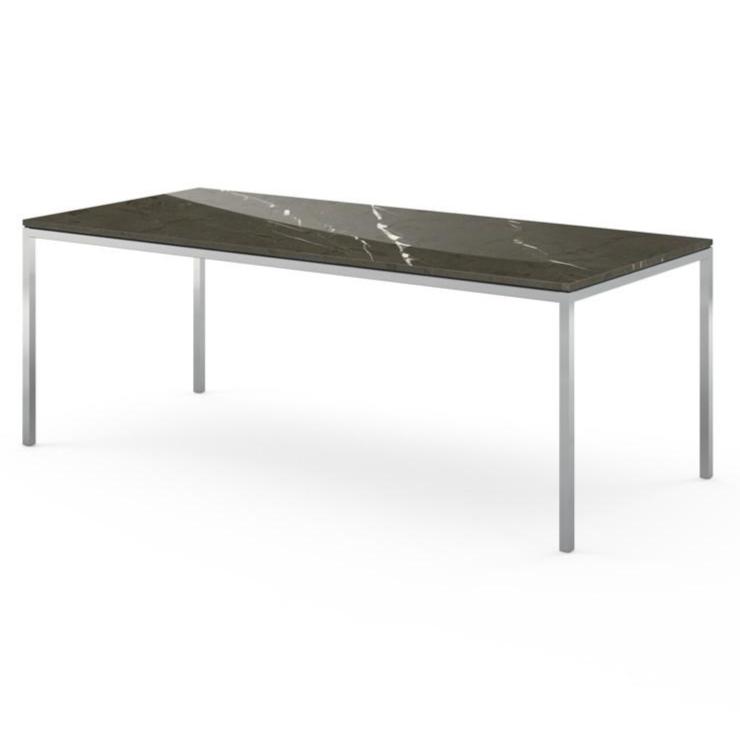 Florence Knoll Dining Table - 78" x 35" Dining Tables Knoll Grigio Marquina marble, Shiny finish 