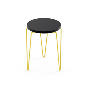 Florence Knoll Hairpin™ Stacking Table table Knoll Laminate - Black Painted Steel - Yellow 