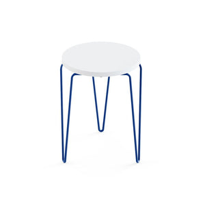 Florence Knoll Hairpin™ Stacking Table table Knoll Laminate - White Painted Steel - Blue 