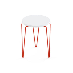 Florence Knoll Hairpin™ Stacking Table table Knoll Laminate - White Painted Steel - Red 