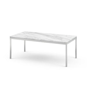 Florence Knoll Rectangular Coffee Table Coffee Tables Knoll polished chrome Carrara marble, Shiny finish 