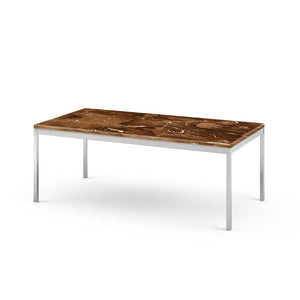 Florence Knoll Rectangular Coffee Table Coffee Tables Knoll polished chrome Espresso marble, Satin finish 