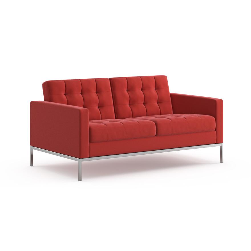 Florence Knoll Relaxed Settee sofa Knoll Knoll Velvet - Tomato 