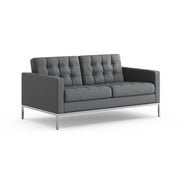 Florence Knoll Relaxed Settee sofa Knoll Prairie Leather - Sterling 
