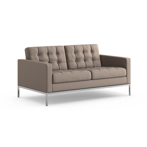 Florence Knoll Relaxed Settee sofa Knoll Prairie Leather - Coyote 