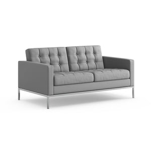 Florence Knoll Relaxed Settee sofa Knoll Volo Leather - Flint 